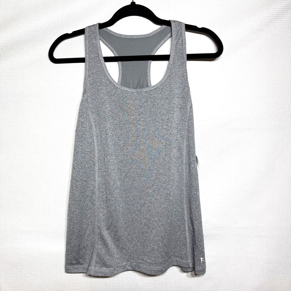 Danskin NOW Semi-Fitted Heather Gray Ladies Racerback Tank Top - M (8-10) - NWT